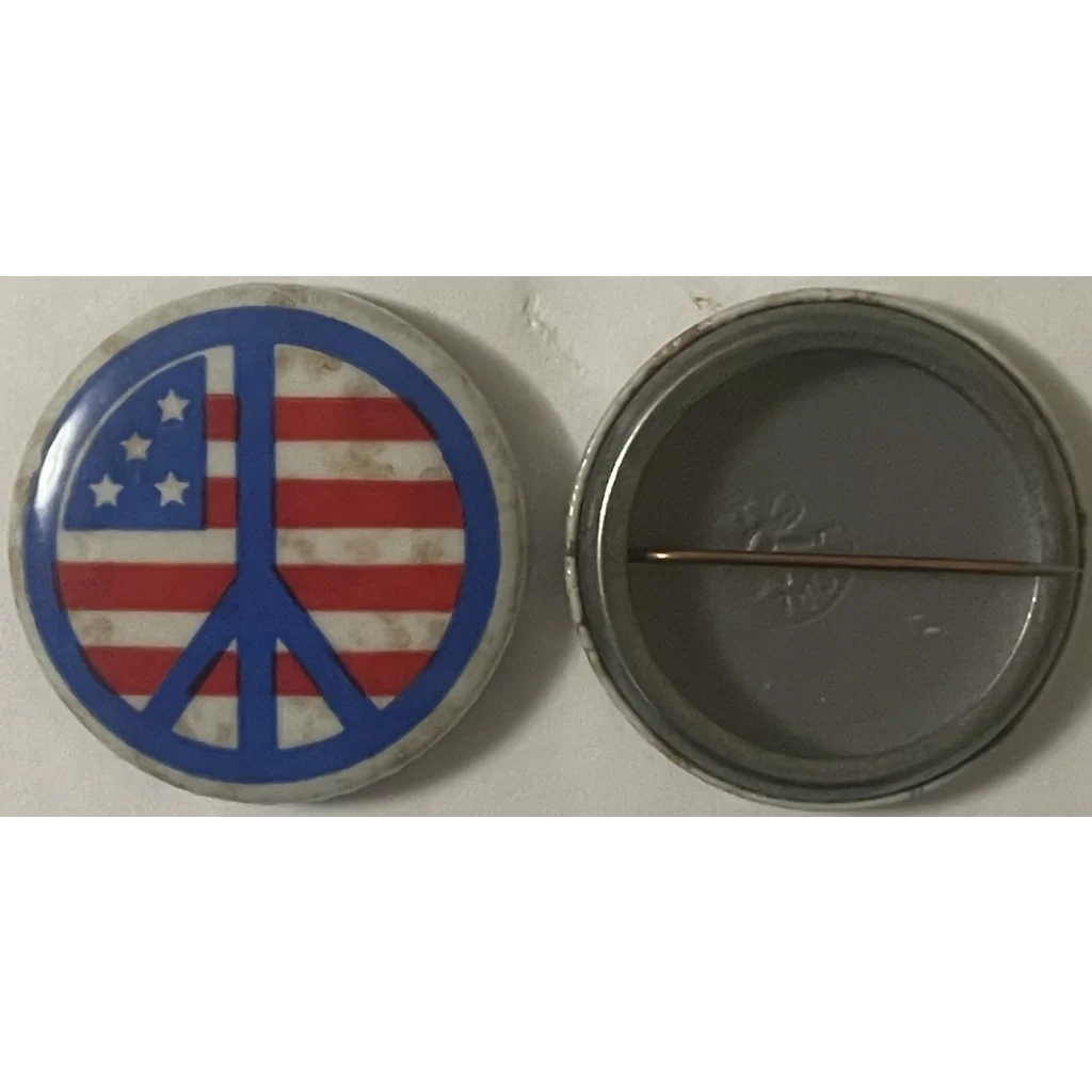 Vintage 💯 1960s Vietnam War USA American Flag Peace Pin Pinback Historic Piece! Collectibles and Antique Gifts Home