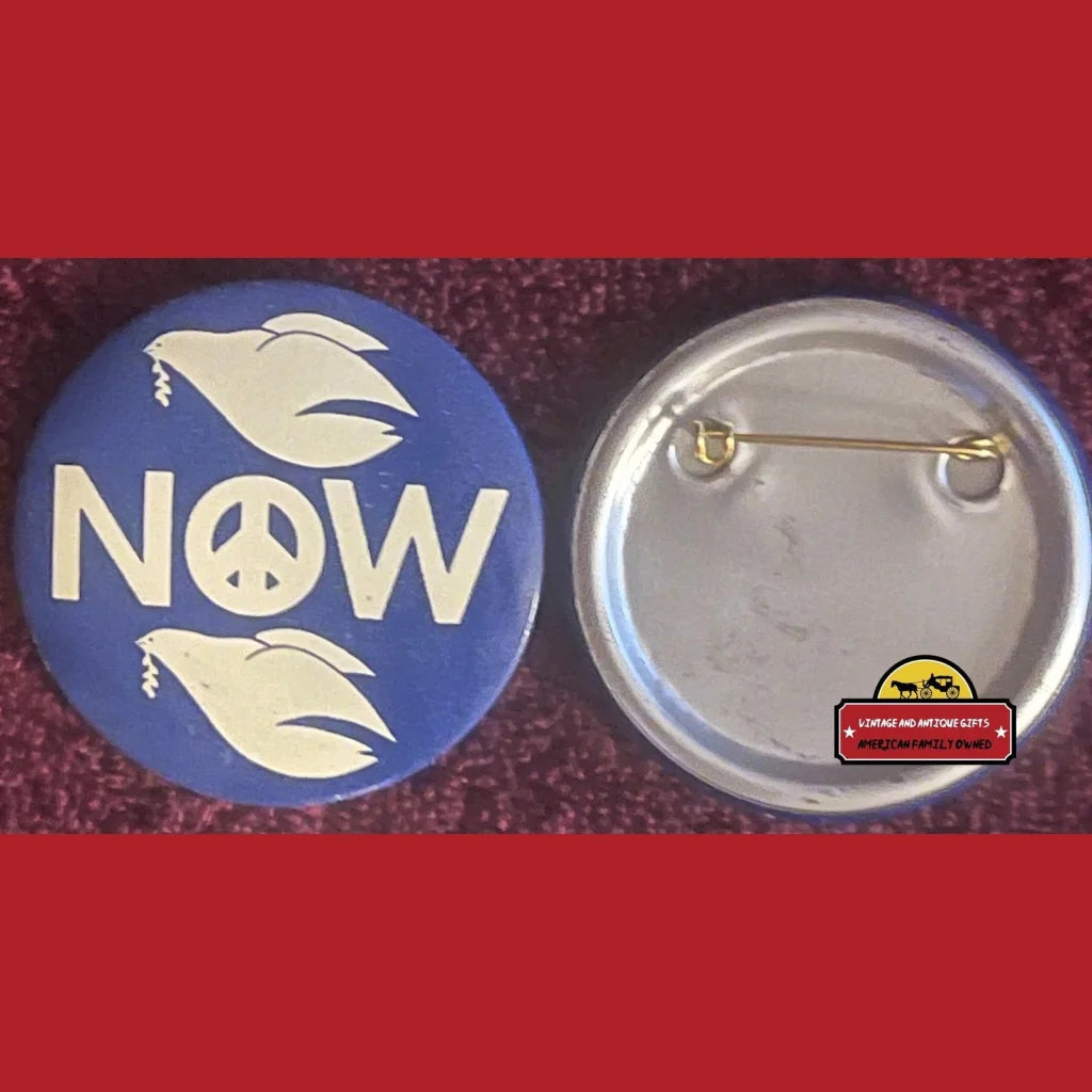 Vintage 1960s ☮️ Vietnam War Peace Now 🕊️ Dove Pin Pinback Advertisements Antique Collectible Items | Memorabilia Pin: