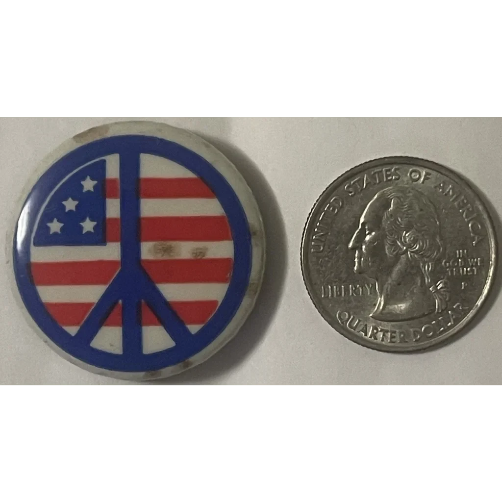 American Flag Peace Pin from the 1960s Vietnam War, a rare retro find