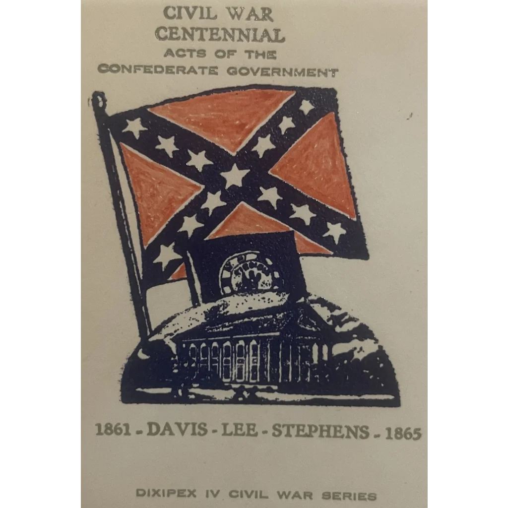 Vintage 1961 Civil War Centennial Series Dixie Embossed Stamped Envelope Collectibles Antique Collectible Items |