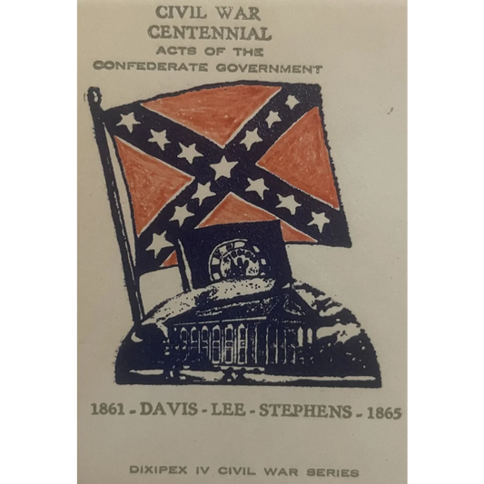 Vintage 1961 Civil War Centennial Series Dixie Embossed Stamped Envelope Collectibles Rare - A Piece of History!