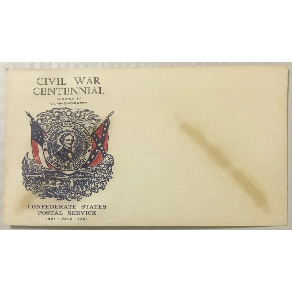 Civil War Centennial stamped envelope with Jefferson Davis emblem for collectors