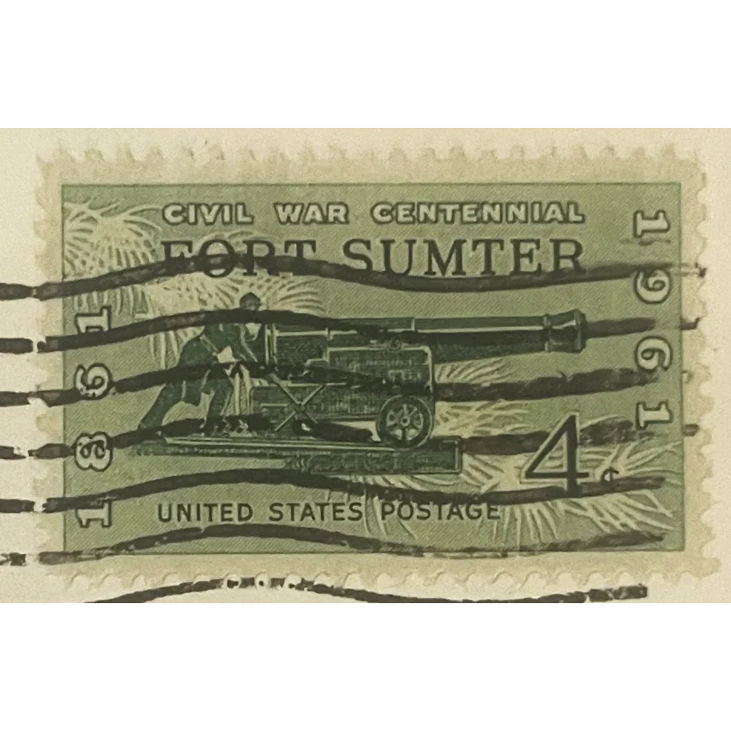 Vintage US postage stamp celebrating Civil War with Jefferson Davis on stamped envelope