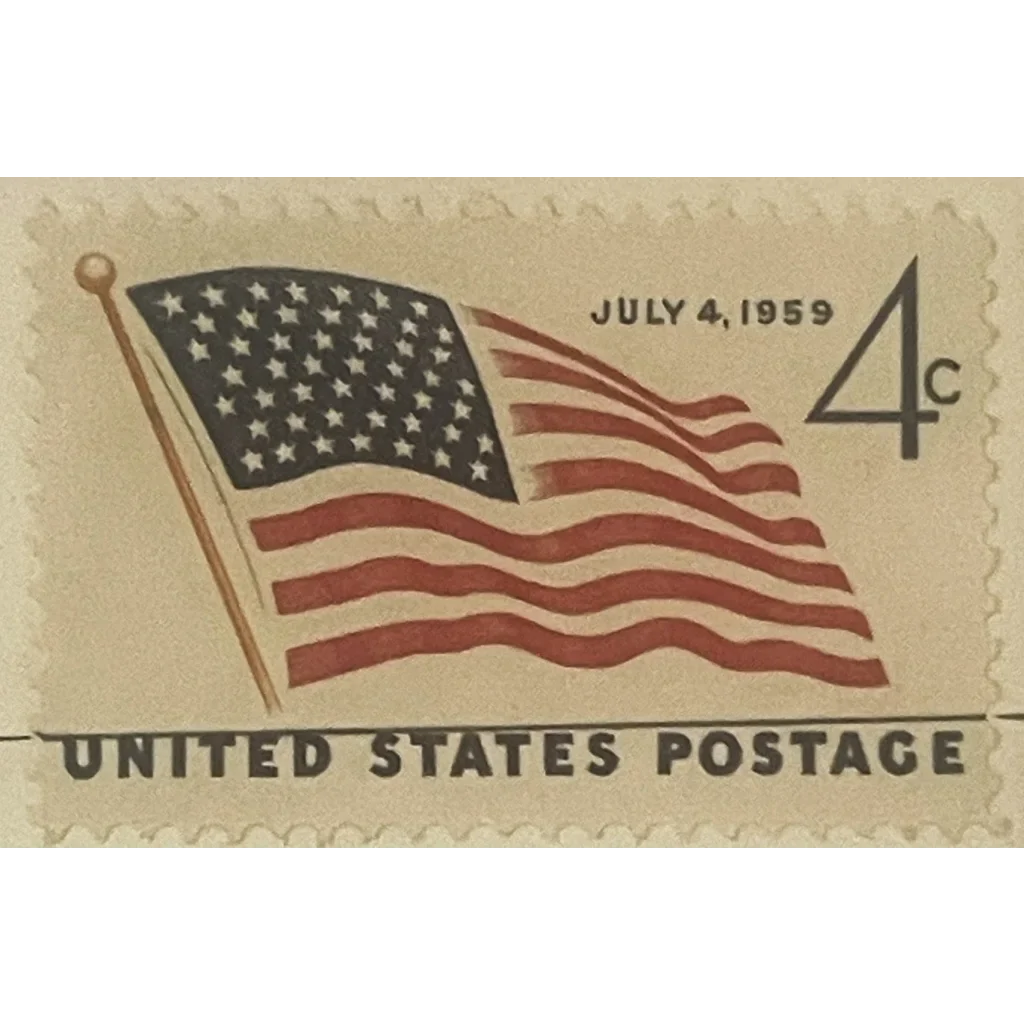 Rare Jefferson Davis Stamped Envelope with 1959 American Flag Postage Stamp