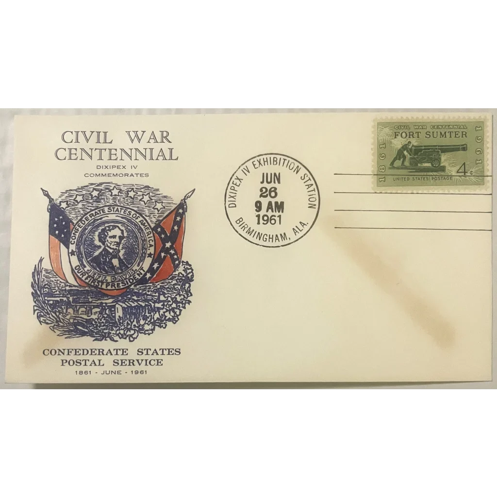 Rare Civil War stamped envelope featuring Jefferson Davis design and postmark