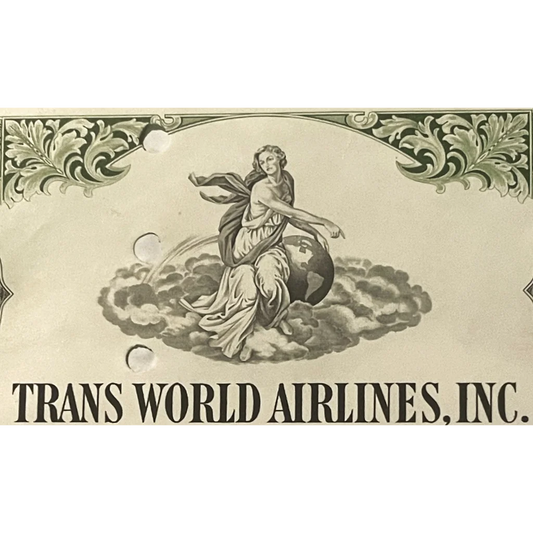 Vintage 1961 Trans World Airlines TWA Bond Certificate First Airline W/ Movies! Collectibles - Aviation History