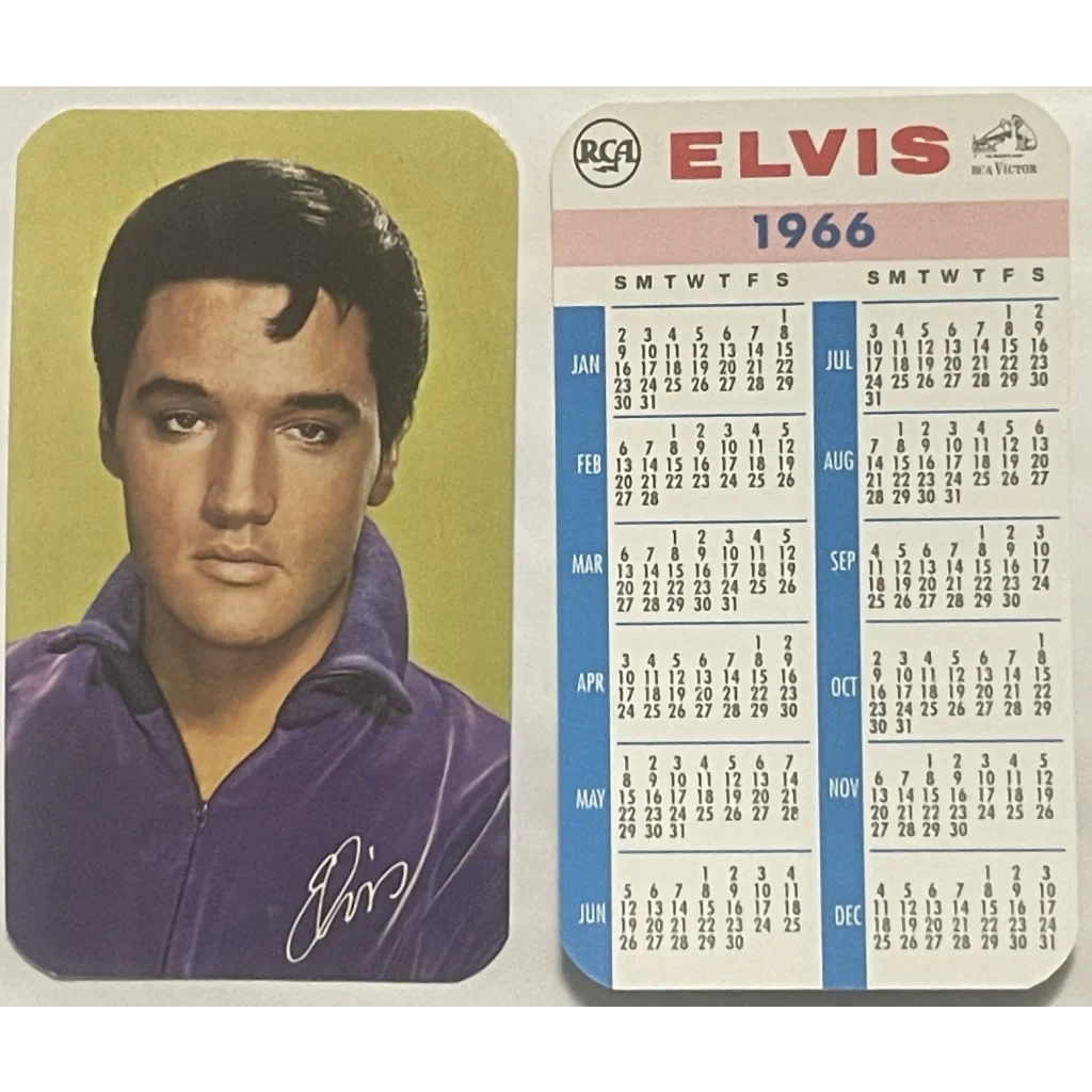 Vintage 1966 Elvis Presley Card Calendar Rca Records Year Proposed To Priscilla Advertisements Rare Calendar: Iconic