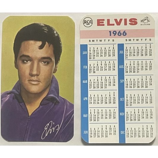 Vintage 1966 Elvis Presley Card Calendar Rca Records Year Proposed To Priscilla Advertisements Rare Calendar: Iconic