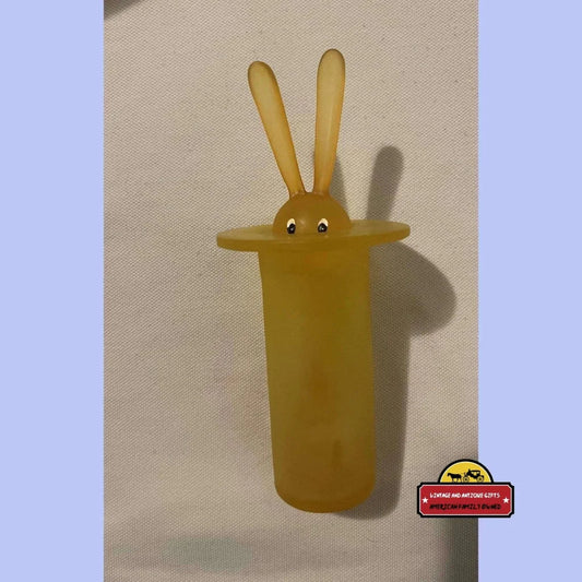 Yellow rabbit-shaped popsicle mold from Retro Bunny Rabbit Toothpick Holder Channels Alessi Charm