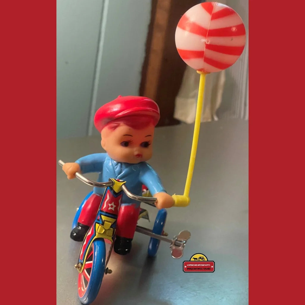 Vintage 1970s - 1980s Tin Wind Up Boys Tricycle Collectible Toy Unopened in Box! Advertisements Unique Toys Rare