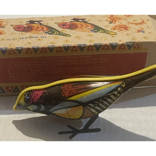 Vintage 1970s - 1980s Tin Wind Up Pecking Goldfinch Collectible Toy in Box! Collectibles Unique Toys Rare | 1970s-1980s