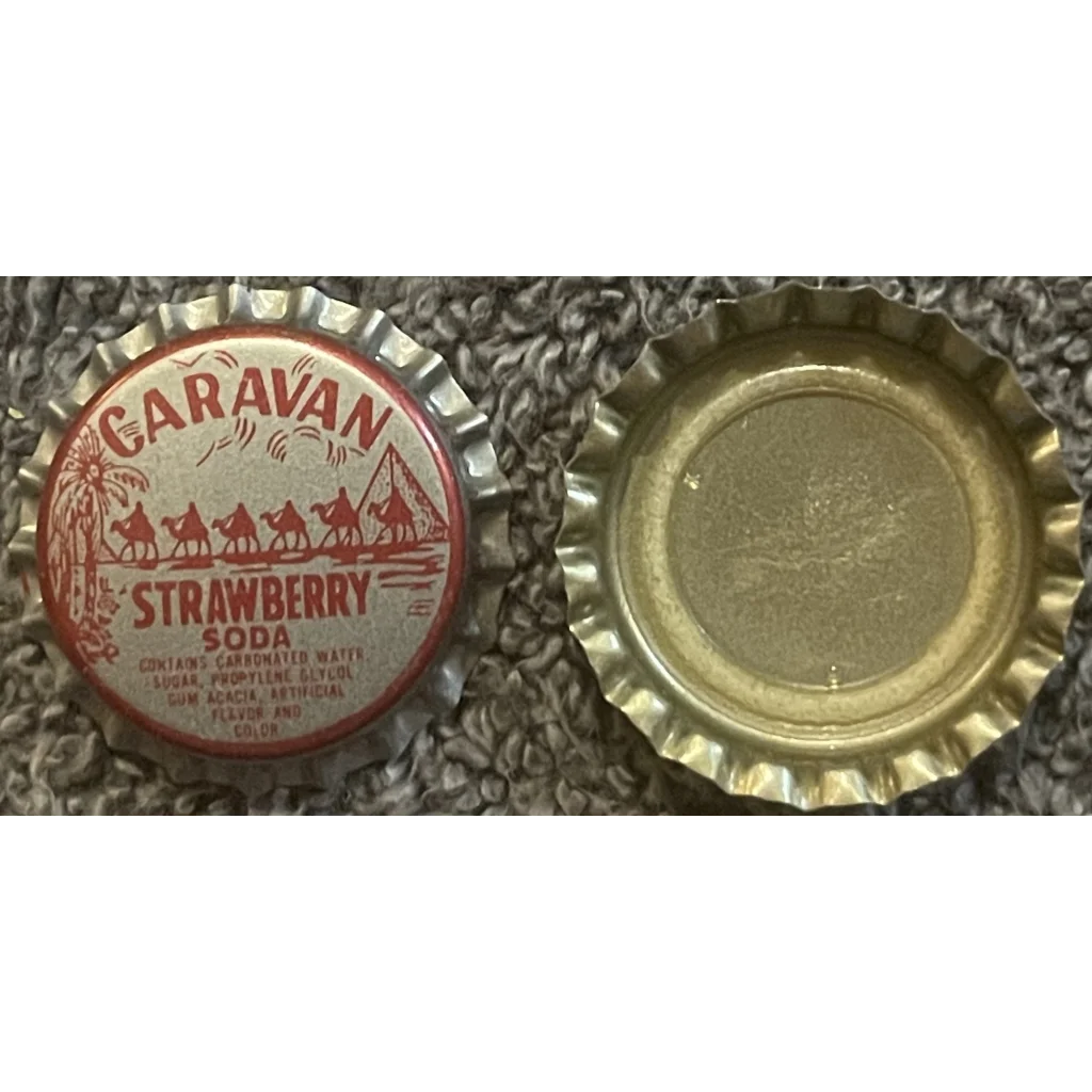 Vintage 1970s Caravan Strawberry Soda Bottle Cap Salisbury Nc Egypt Pyramid Advertisements and Antique Gifts Home page