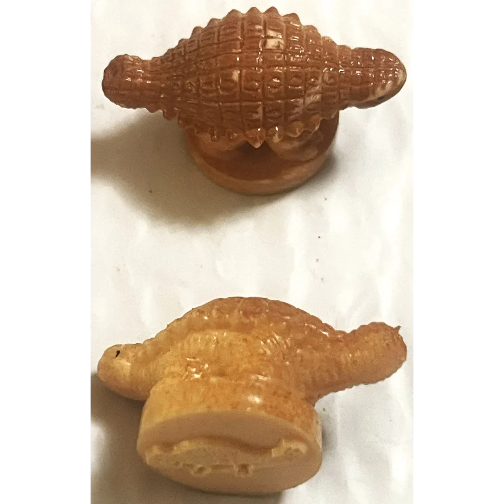 Two turtle-shaped candies for Rare Vintage 1970s Dinosaur Rubber Stamps collectors