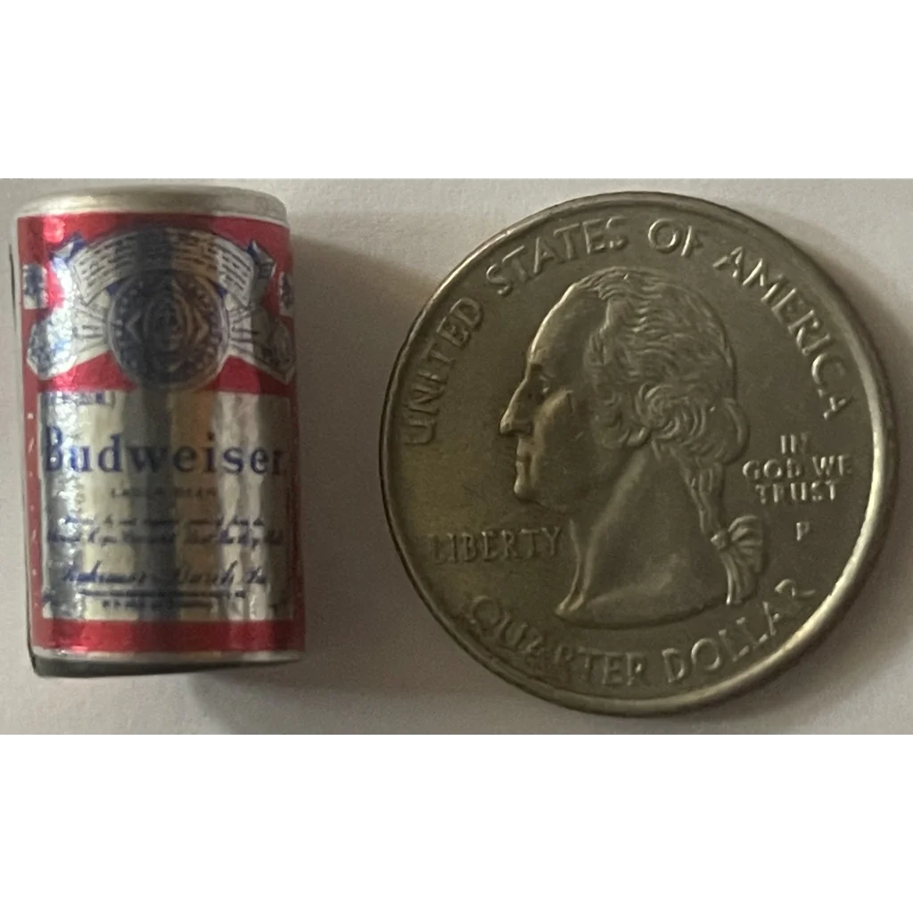 Vintage 1970s Mini Budweiser Beer Can Vending | Gumball Never Opened! Collectibles Antique Collectible Items