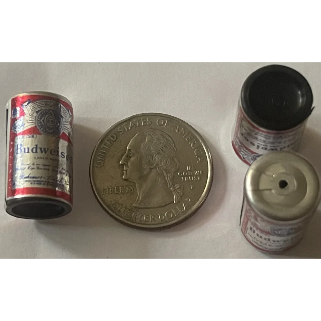 Vintage 1970s Mini Budweiser Beer Can Vending | Gumball Never Opened! Collectibles and Antique Gifts Home page Rare