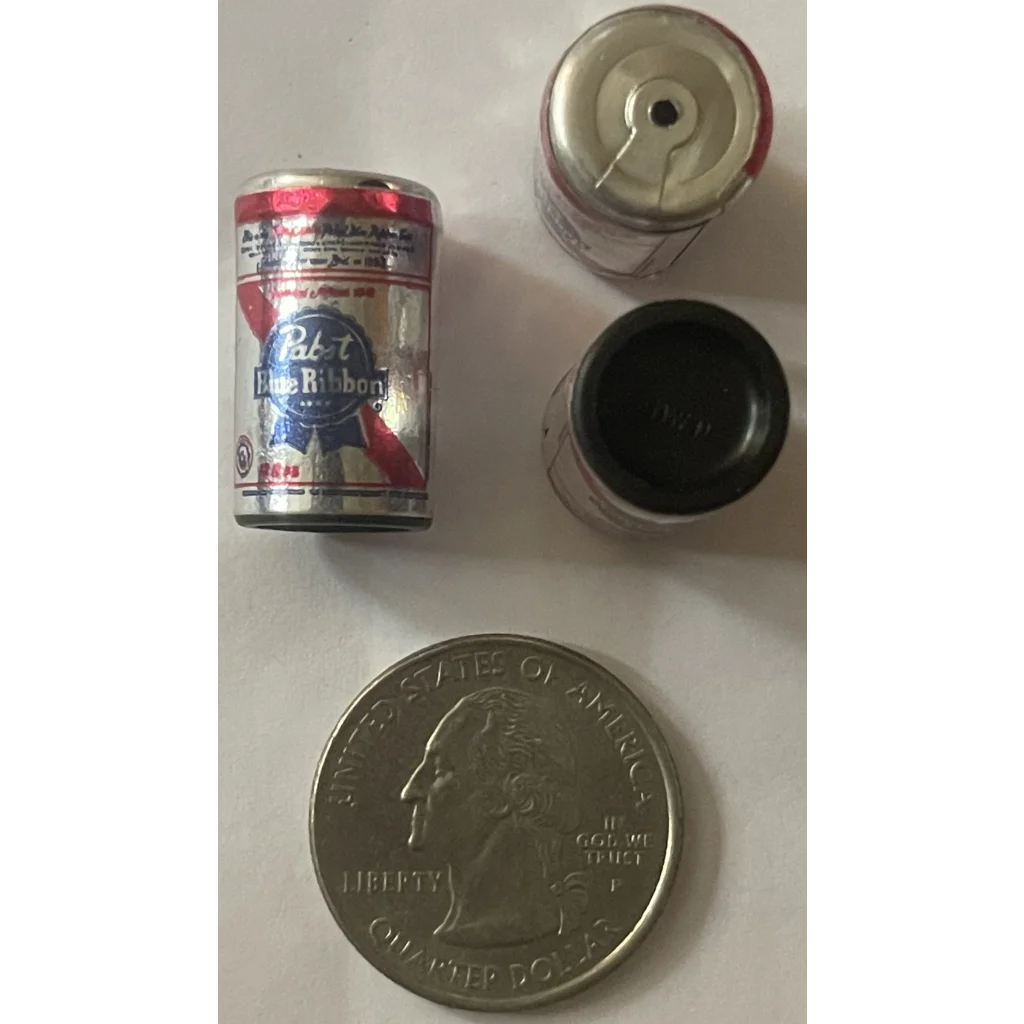 Vintage 1970s Mini Pabst Blue Ribbon Beer Can Vending | Gumball Never Opened! Collectibles and Antique Gifts Home page