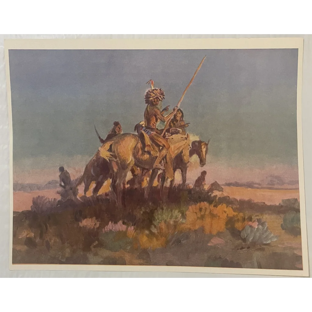 Vintage 1970s Art Print Charles Russell Native American Western Decor! 🦬 Collectibles and Antique Gifts Home page