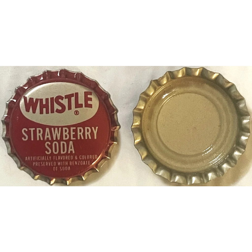 Vintage 1970s Whistle 🍓 Strawberry Soda Bottle Cap Tampa FL Unique Americana! Collectibles and Antique Gifts Home