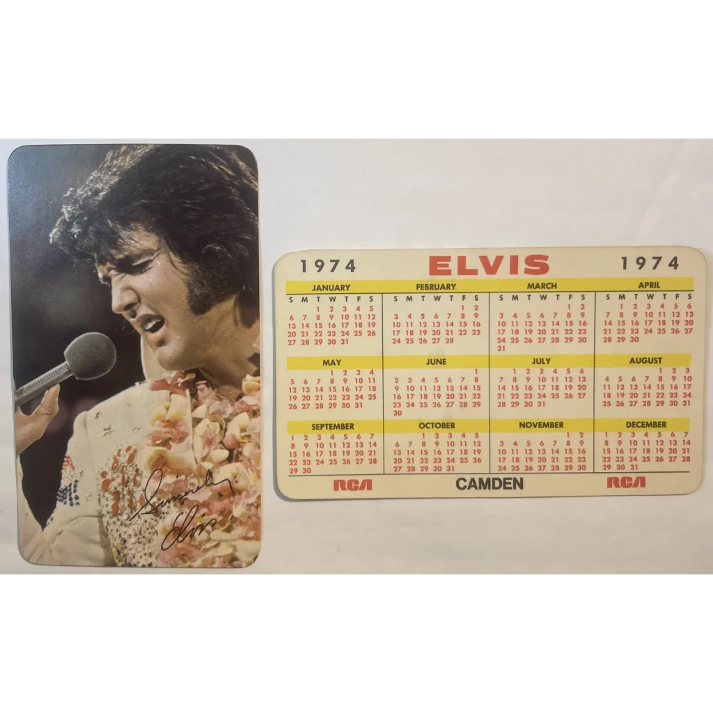 Vintage 1974 Elvis Presley Card Calendar RCA Records Aloha from Hawaii! Collectibles and Antique Gifts Home page Get