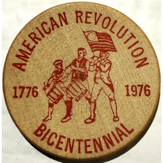 Rare 1976 American Revolution Wooden Nickel from Pennsylvania for bicentennial celebration