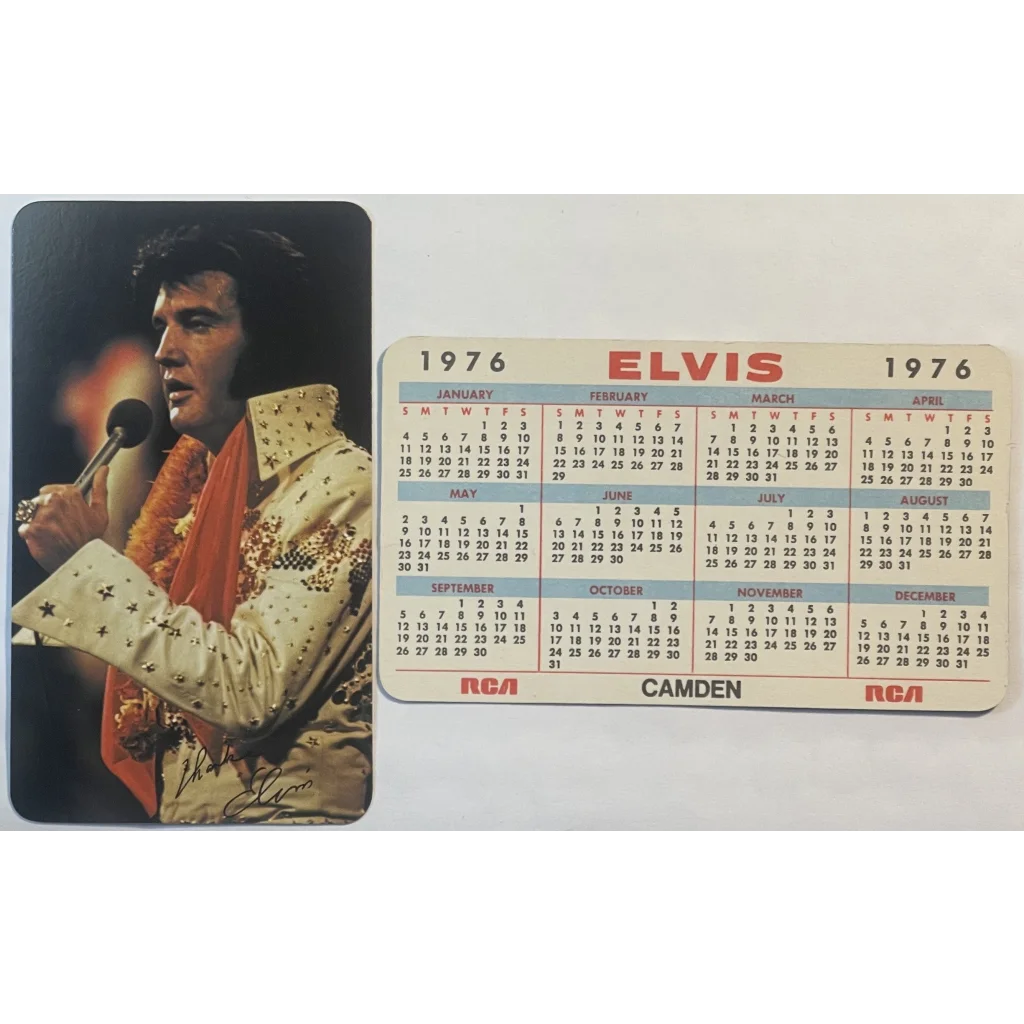 Vintage 1976 Elvis Presley Card Calendar Rca Records a Year Before His Tragic Death! - Collectibles - Antique Misc.