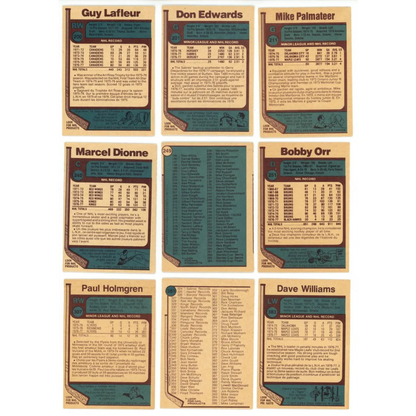 Vintage 1977 O-Pee-Chee hockey complete set with nine trading cards for break box