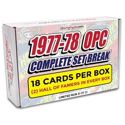 Box of 1977-78 O-Pee-Chee hockey cards from a vintage hockey complete set break