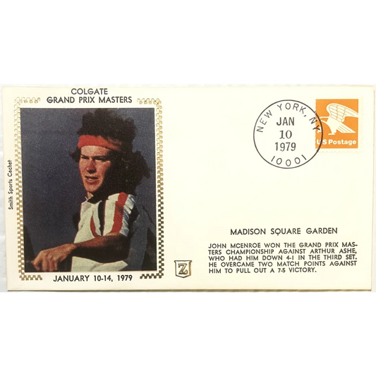 Vintage 1979 🎾 John McEnroe Embossed Stamped Envelope First Rookie Masters Win! Collectibles Antique Collectible