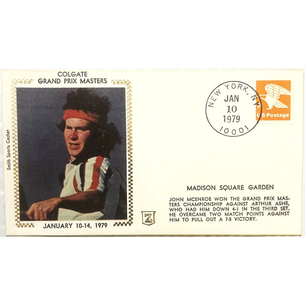 Vintage 1979 🎾 John McEnroe Embossed Stamped Envelope First Rookie Masters Win! Collectibles and Antique Gifts Home