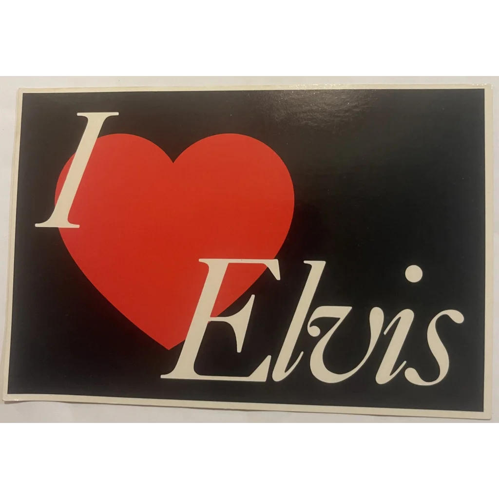 Vintage 1980 I Heart - Love Elvis Postcard Rock and Roll Memorabilia Collectibles Antique Gifts Home page - Postcard: