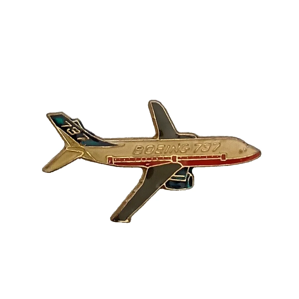 Vintage 1980s ✈️ Boeing 737 Airplane Air Plane Enamel Pin Pinback Factory Sealed! Collectibles and Antique Gifts