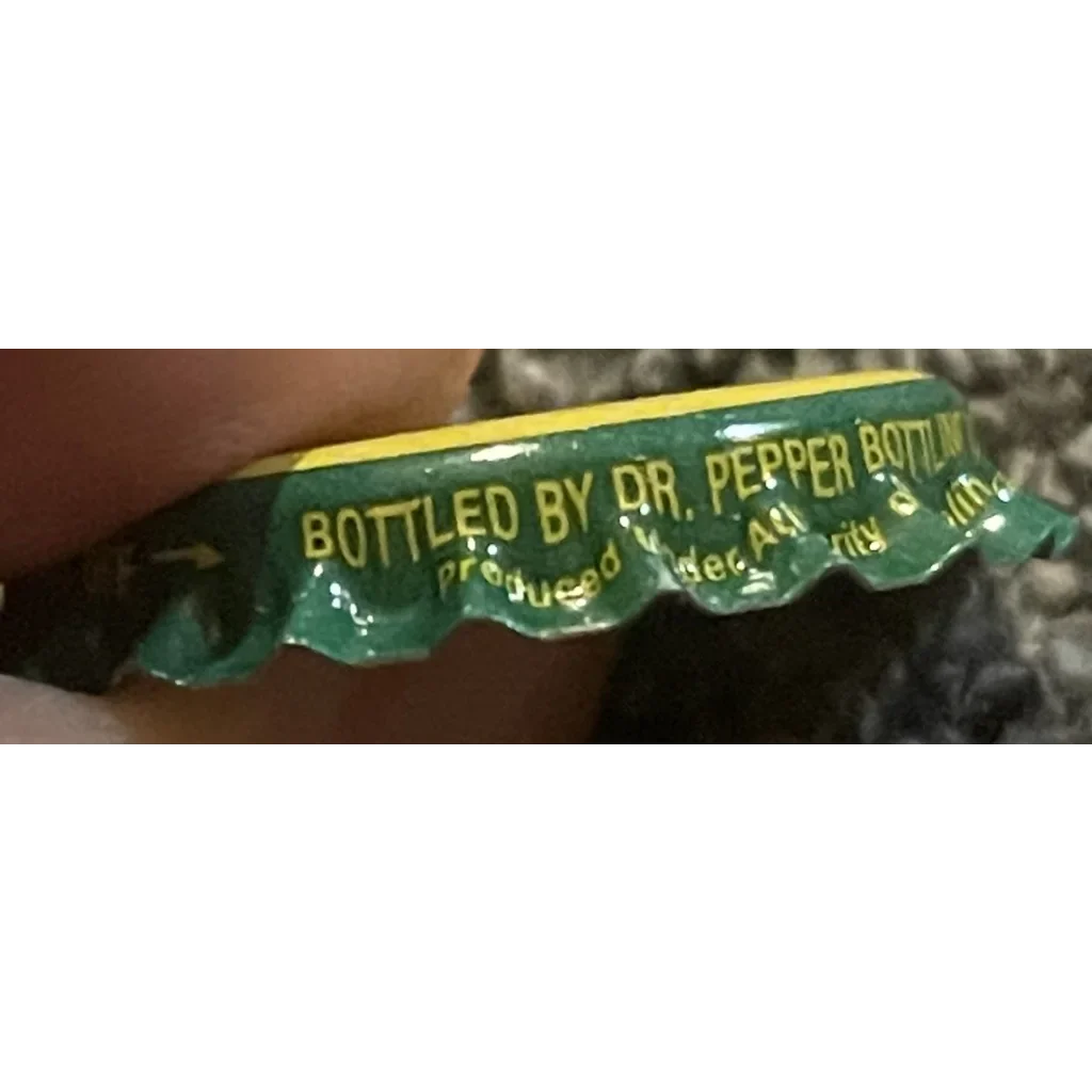 Bottle cap from a Rare 1980s Cheerwine Bottle with cool green and yellow colors