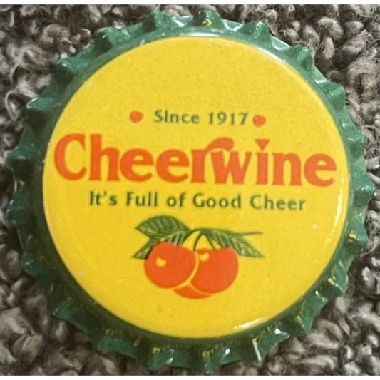 Vintage 1980s Cheerwine Bottle Cap West Jefferson And Salisbury Nc Advertisements and Antique Gifts Home page Rare - &