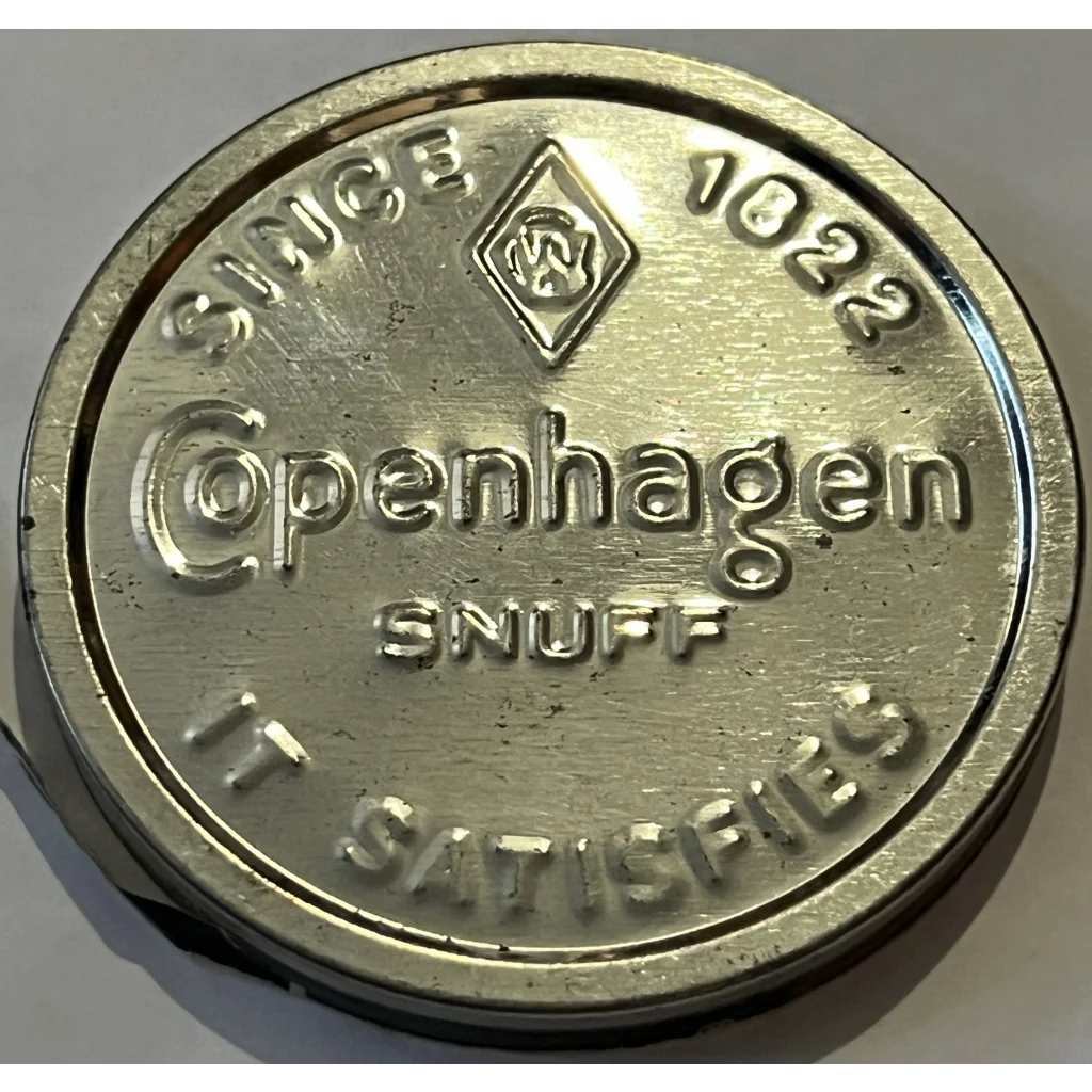 Vintage 1980s Copenhagen Snuff Tin Top - Lid Since 1882 Advertisements Antique Collectible Items | Memorabilia Rare