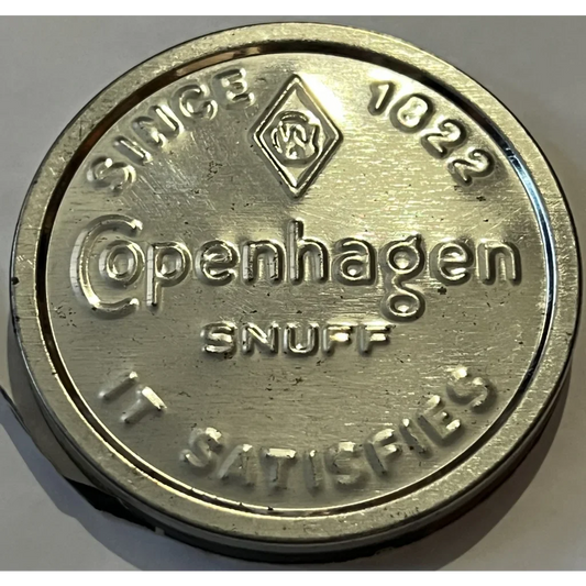 Vintage 1980s Copenhagen Snuff Tin Top - Lid Since 1882 Advertisements Rare - Lid: A Collectors’ Nostalgic Find!