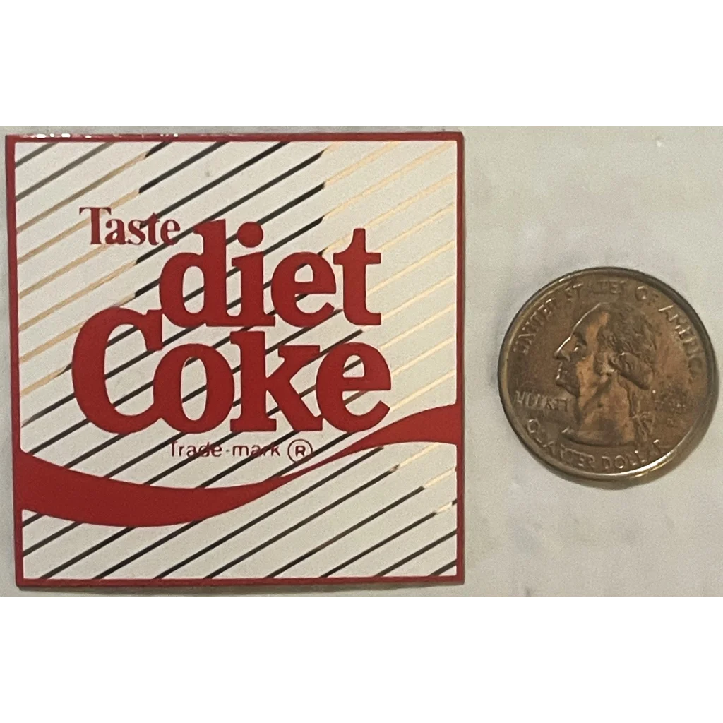 Vintage 1980s Diet Coke Coca Cola Beverage Refrigerator Magnet Unique Americana Advertisements Antique Soda