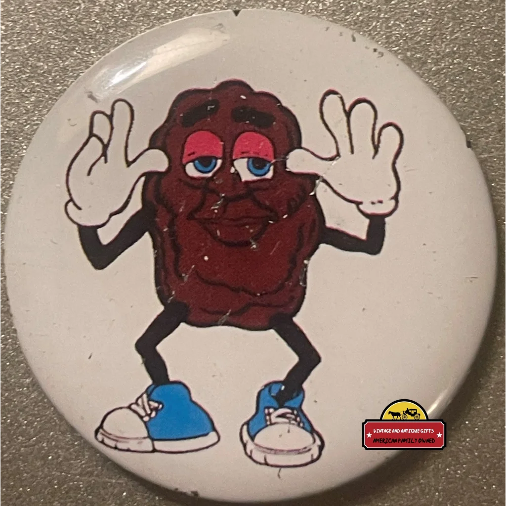 Vintage 1980s Jazz Hands California Raisin Tin Pin Wow The Memories! Advertisements Advertising Displays and Misc Get