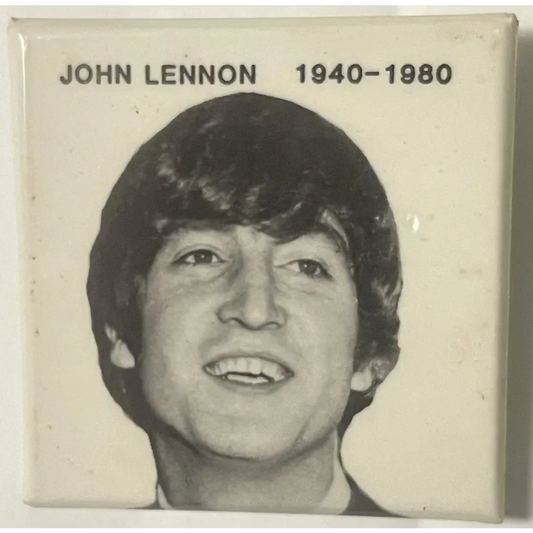 Vintage 1980s John Lennon Commemorative Pin NYC Beatles Collectibles Pin: