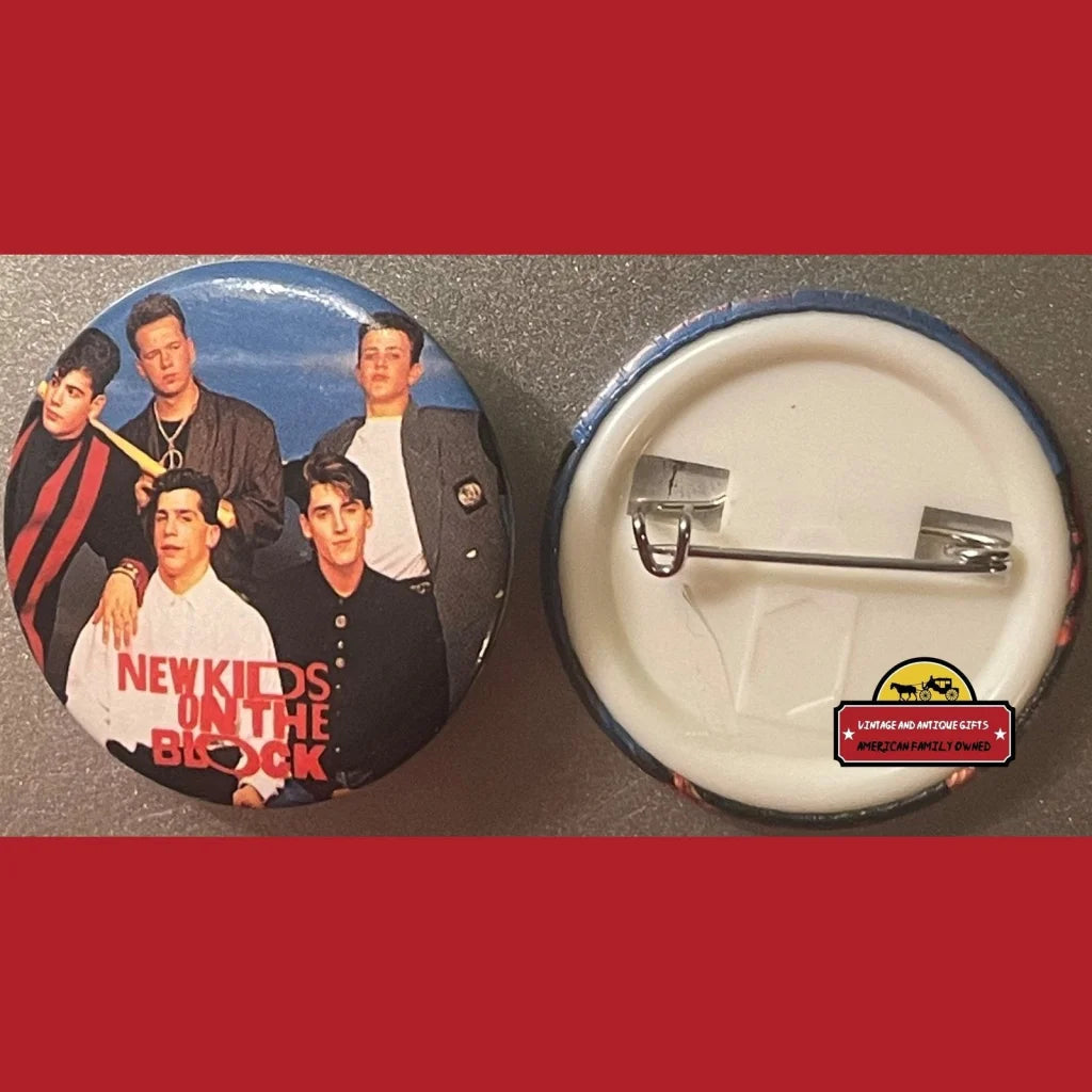 Vintage 1980s New Kids on The Block Band Picture Pin Boston MA NKOTB Bat Advertisements and Antique Gifts Home page