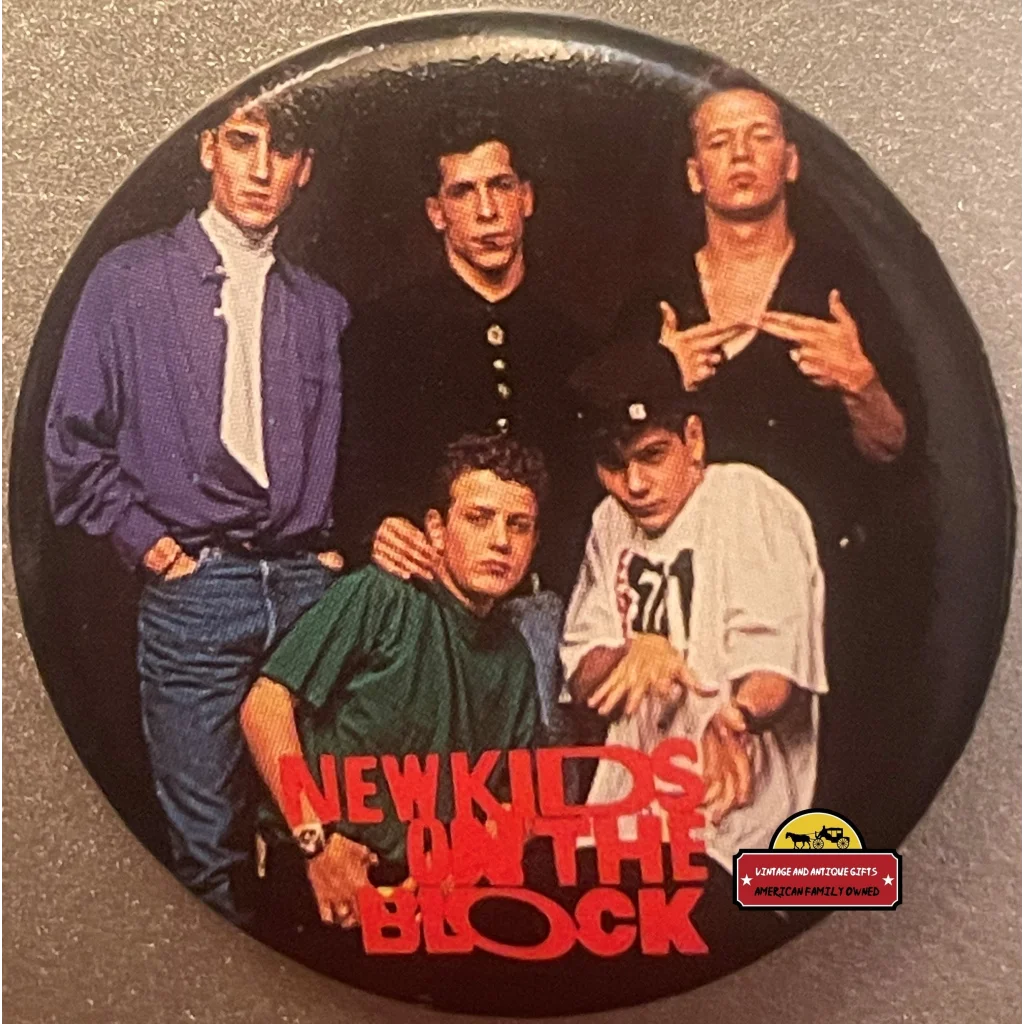 Vintage 1980s New Kids on The Block Band Picture Pin Boston MA NKOTB Pose Advertisements and Antique Gifts Home page