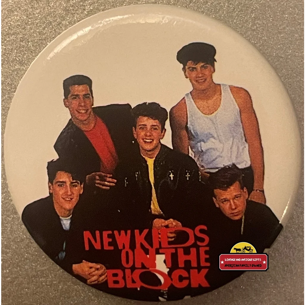 Vintage 1980s New Kids on The Block Pin Band Picture Boston MA NKOTB Tshirt Advertisements and Antique Gifts Home page