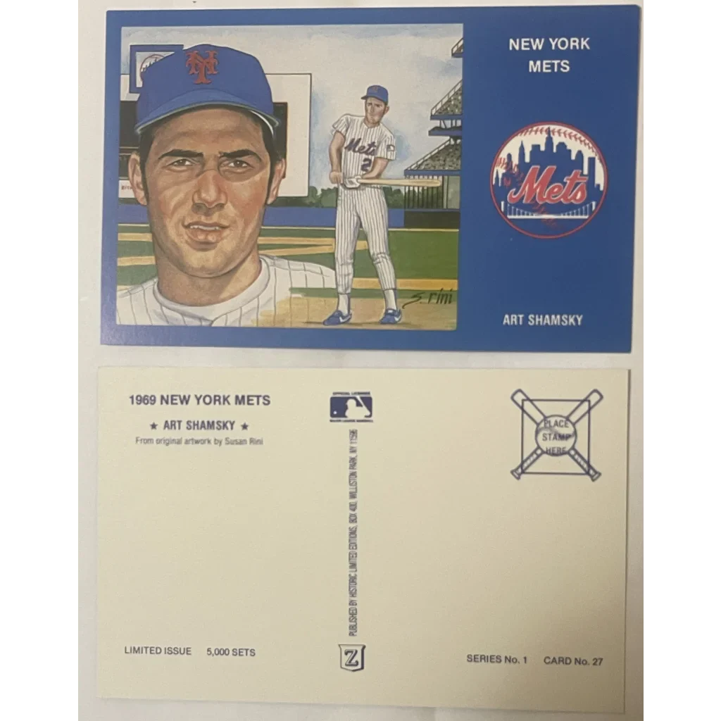 Limited edition 1980s Mets postcard featuring player Art Shamsky collectible