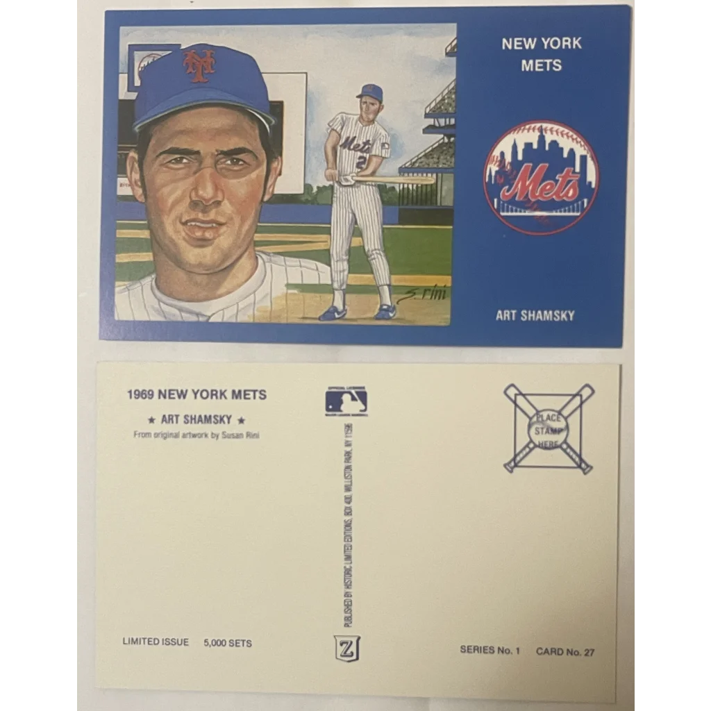 Vintage 1980s Limited Edition Only 5000 Ever! 1969 💪 Art Shamsky NY Mets Postcard - Collectibles - Antique Misc.