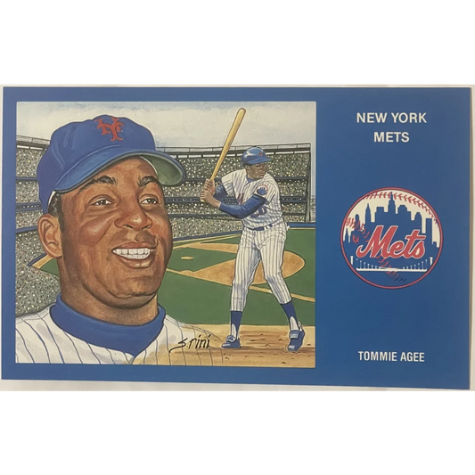 Vintage ⚾ 1980s Limited Edition Only 5000 Ever! 1969 Tommie Agee NY Mets Postcard Collectibles Antique Collectible