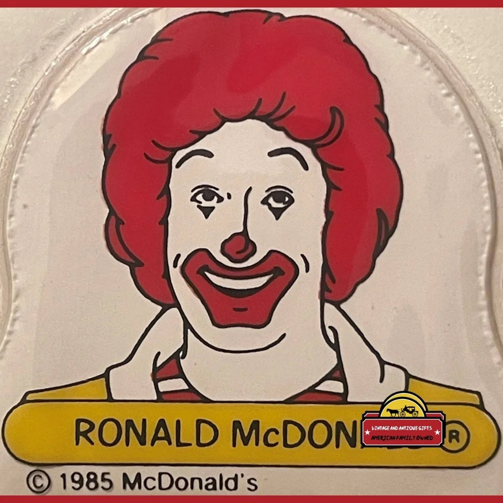 Vintage 1980s Mcdonald’s Ronald Mcdonald And Grimace Puffy Stickers Advertisements Antique Collectible Items