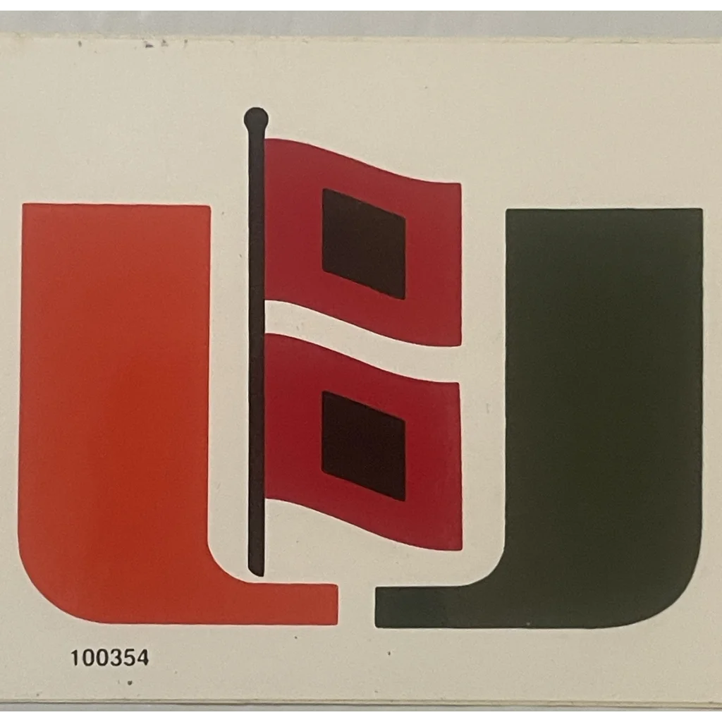 Vintage 1980s Miami Hurricanes Bumper Sticker Cane 🏈 Memorabilia of Glory Days! Collectibles and Antique Gifts Home