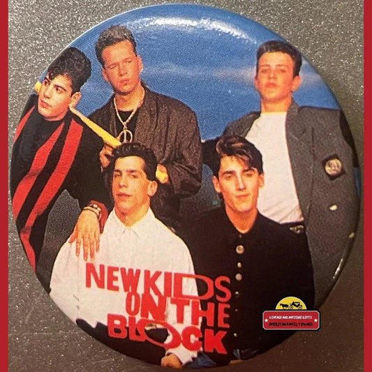 Vintage 1980s New Kids on The Block Band Picture Pin Boston MA NKOTB Bat Advertisements Rare Pin: Boy Memorabilia!