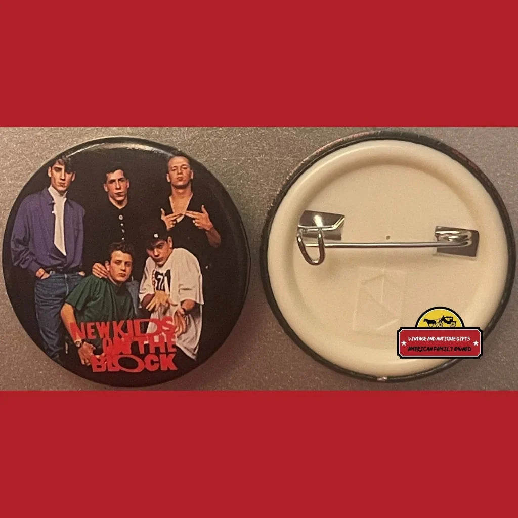 Vintage 1980s New Kids on The Block Band Picture Pin Boston MA NKOTB Pose Advertisements Authentic - Limited Edition