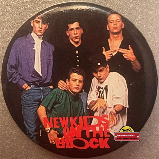 Vintage 1980s New Kids on The Block Band Picture Pin Boston MA NKOTB Pose Advertisements Authentic - Limited Edition