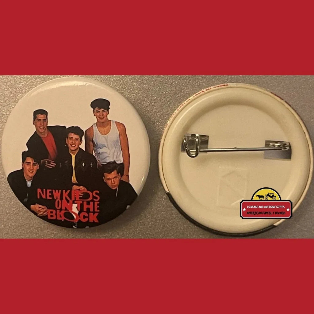 Vintage 1980s New Kids on The Block Pin Band Picture Boston MA NKOTB Tshirt Advertisements Authentic - Iconic 80s Boy